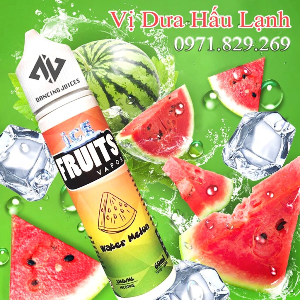 Ice Fruits Vapor Watermelon 60ml - Tinh Dau Vape Malay Chinh Hang