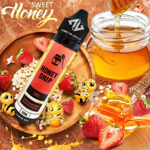 Honey Drip Strawberry Whipped 60ml - Tinh dau Vape My chinh hang