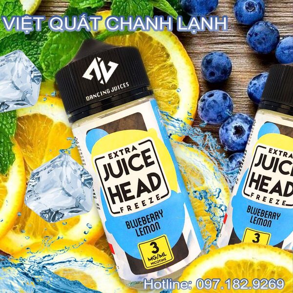 Vape Shop Dancing Juices Thuốc lá điện tử - Juice Head Extra Freeze Blueberry Lemon 100ml - Tinh dầu Vape Mỹ chính hãng