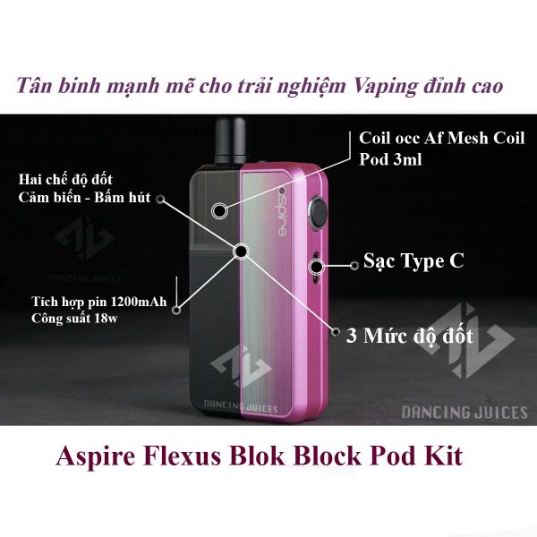 Aspire Flexus Blok Pod Kit 18w - Thiet bi pod system chinh hang