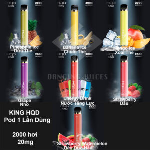 HQD King 2000 Puffs - Pod 1 Lan Dung Chinh Hang