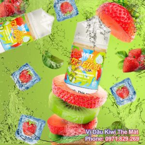 WET Tropical Fusion Strawberry Kiwi Ice 100ml - Tinh Dau Vape My Chinh Hang