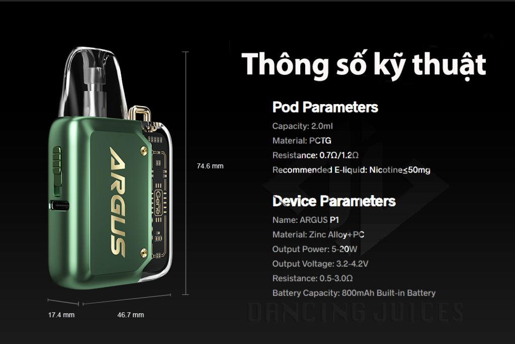 Review Voopoo Argus P1 Pod Kit Thiet Bi Pod System Chinh Hang Phone: 0971.829.269