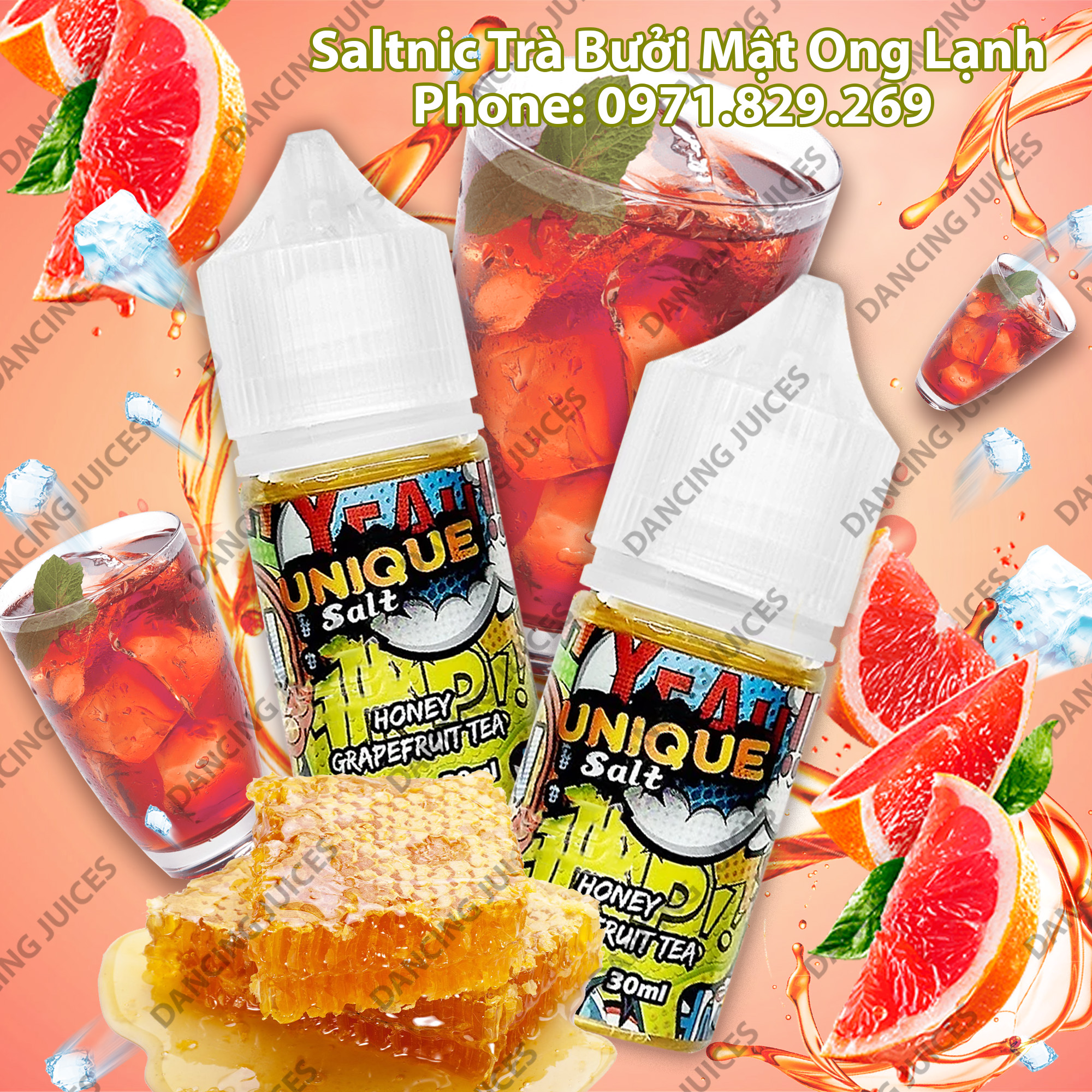 SALTNIC UNIQUE Honey Grapefruit 30ml - Tinh Dau Saltnic My Chinh Hang Phone: 0971.829.269