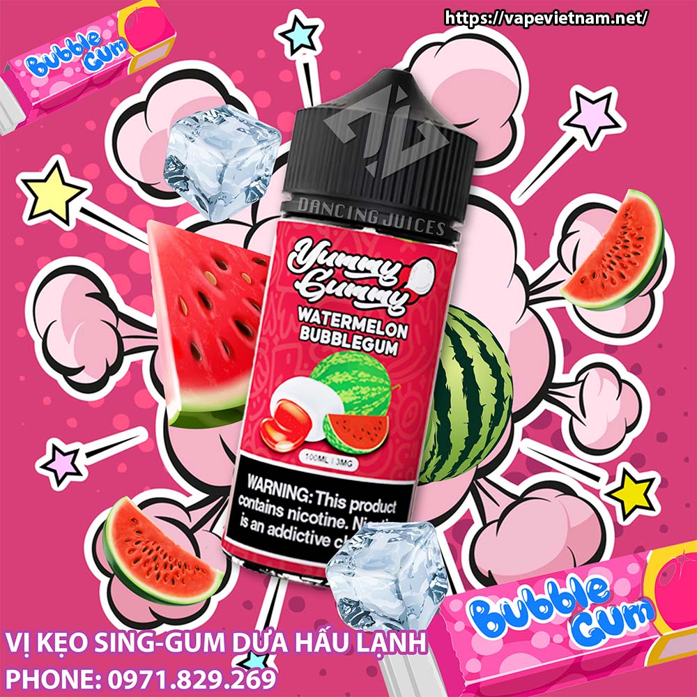 Yummy Gummy Watermelon Bubblegum 100ml