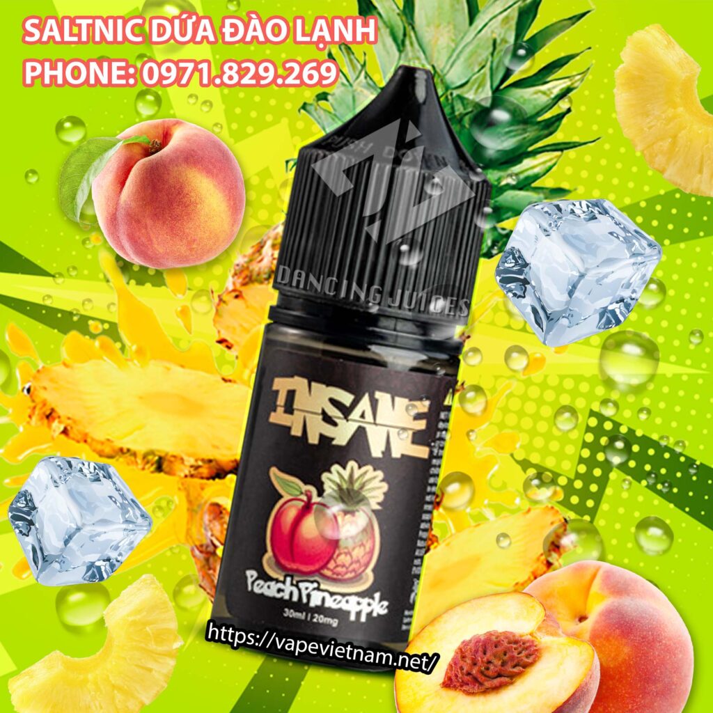 Saltnic Insane Peach Pineapple 30ml - Tinh Dầu Saltnic Mỹ Chính Hãng